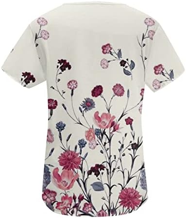 Блуза Дамска Лятна Есен Облекло 2023 Модни Дрехи с Къс Ръкав Копчета Графичен Случайни Топ Тениска за Момичета