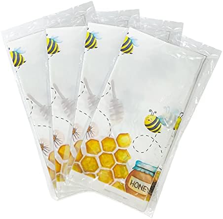 Покривка за партито с пчели PYCALOW - 4 опаковки 86 x 52 Аксесоари за парти в чест на рождения Ден на пчелите